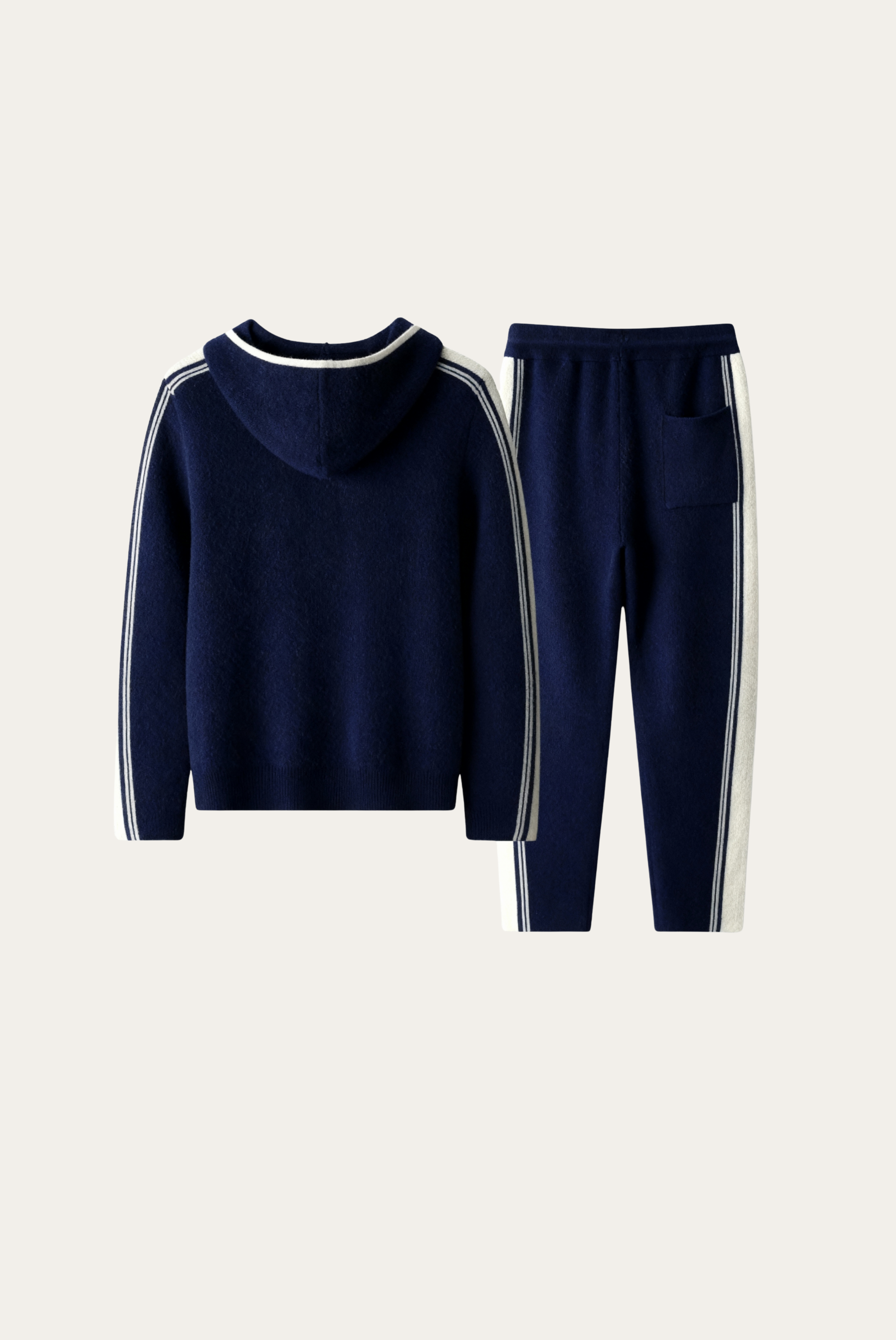 Navy Blue Merino Wool Tracksuit
