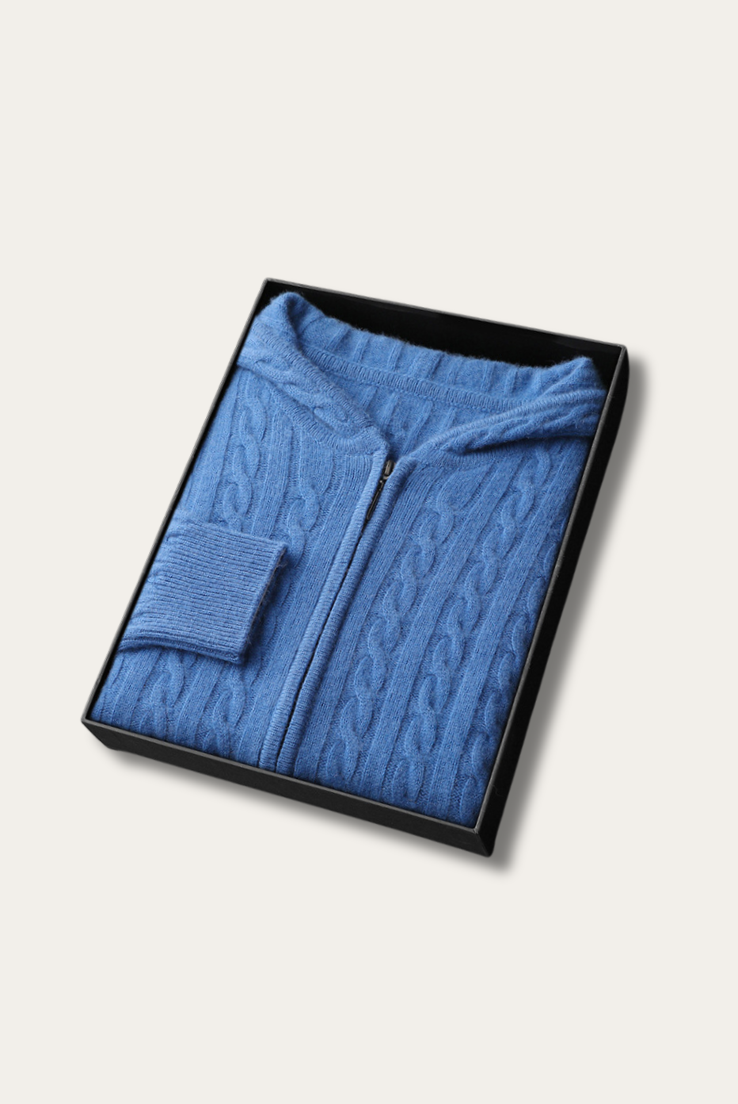 Blue Cashmere Zip Jacket