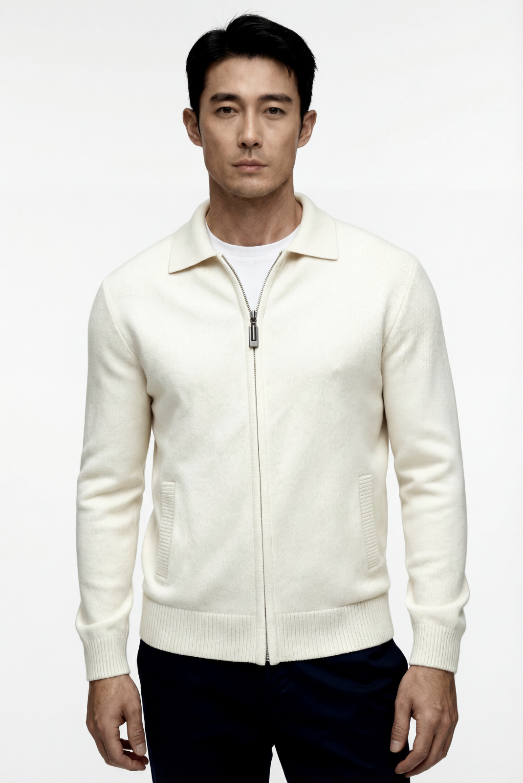 White Polo Cardigan