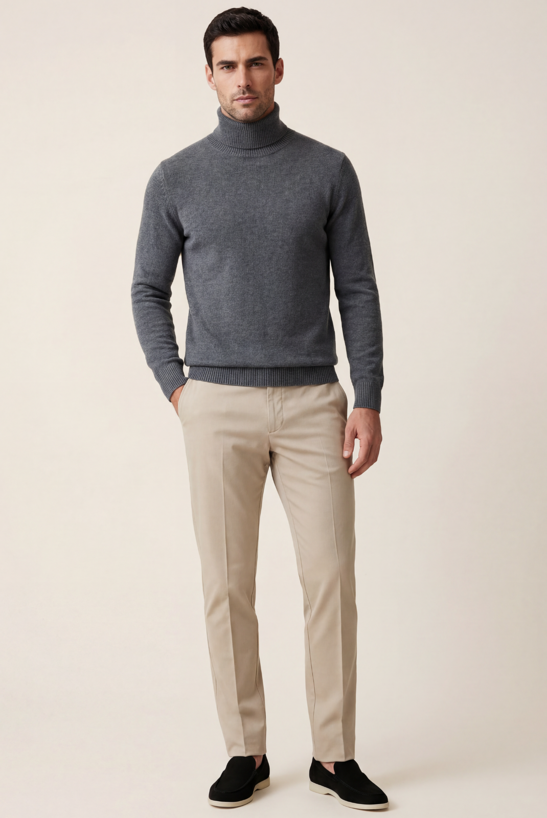 Grey Cashmere Turtleneck