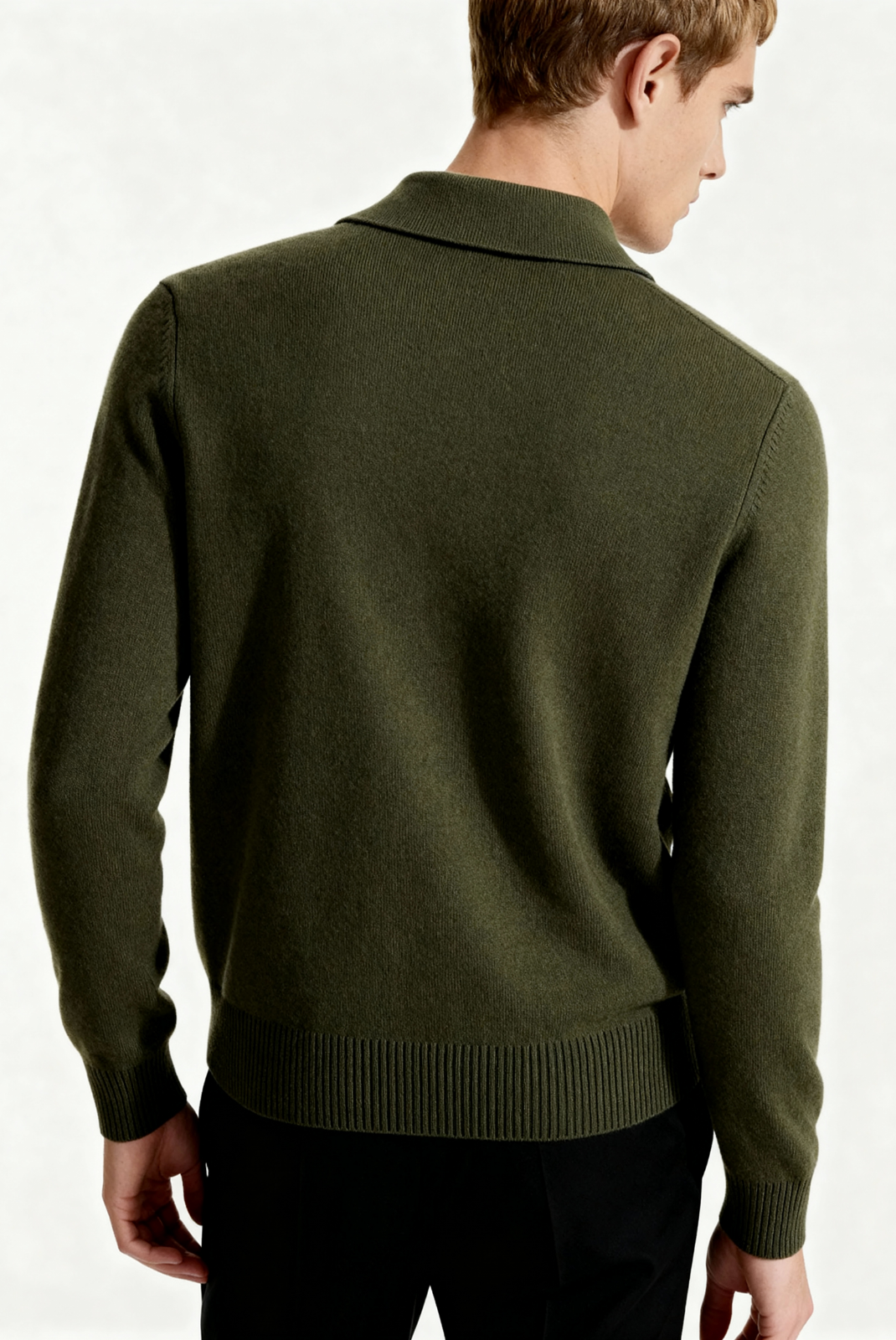 Olive Green Polo Cardigan