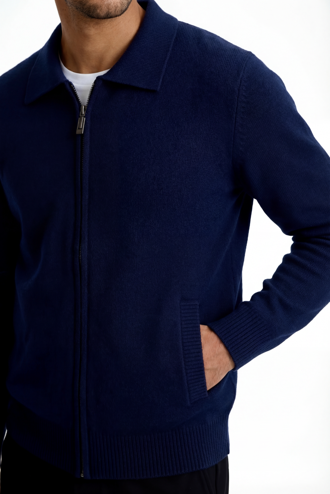 Navy Blue Polo Cardigan