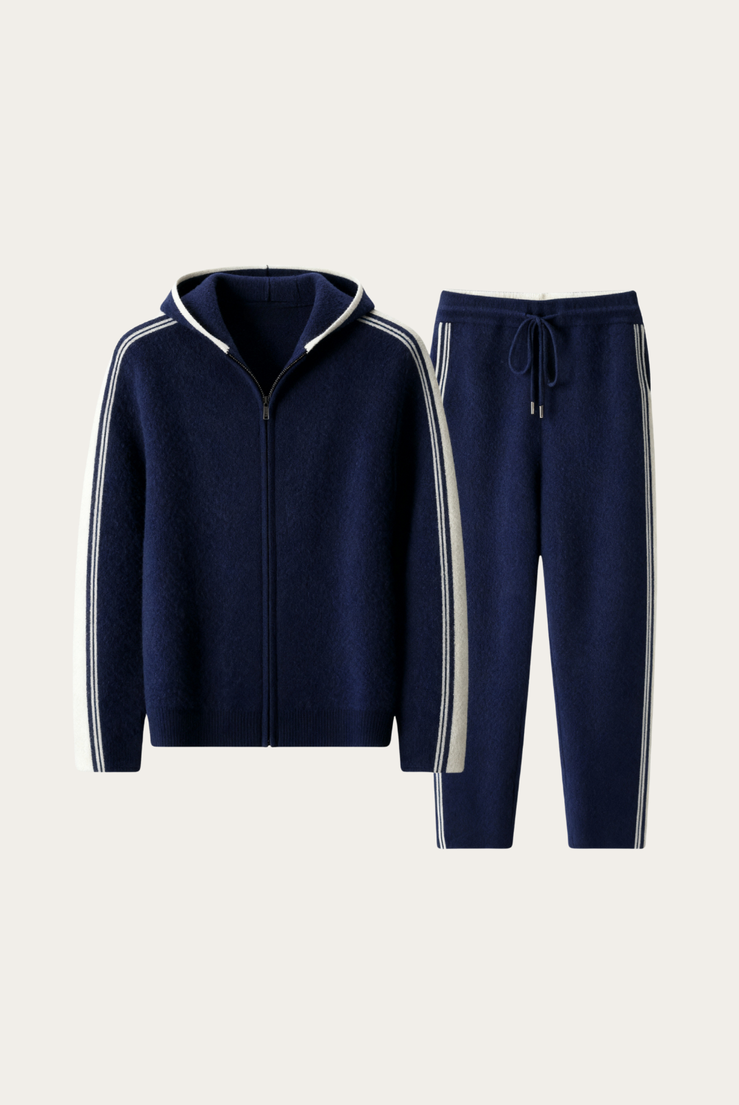Navy Blue Merino Wool Tracksuit