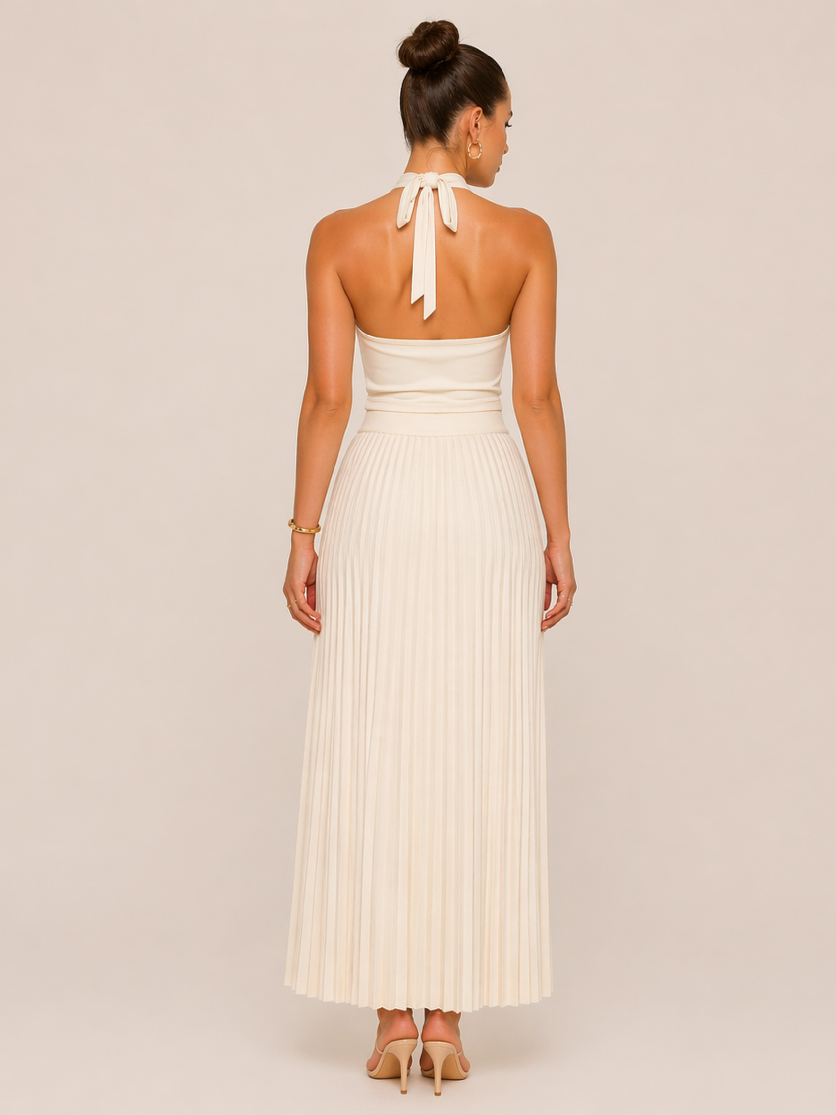 Moreno Ivory Ring Halter Top