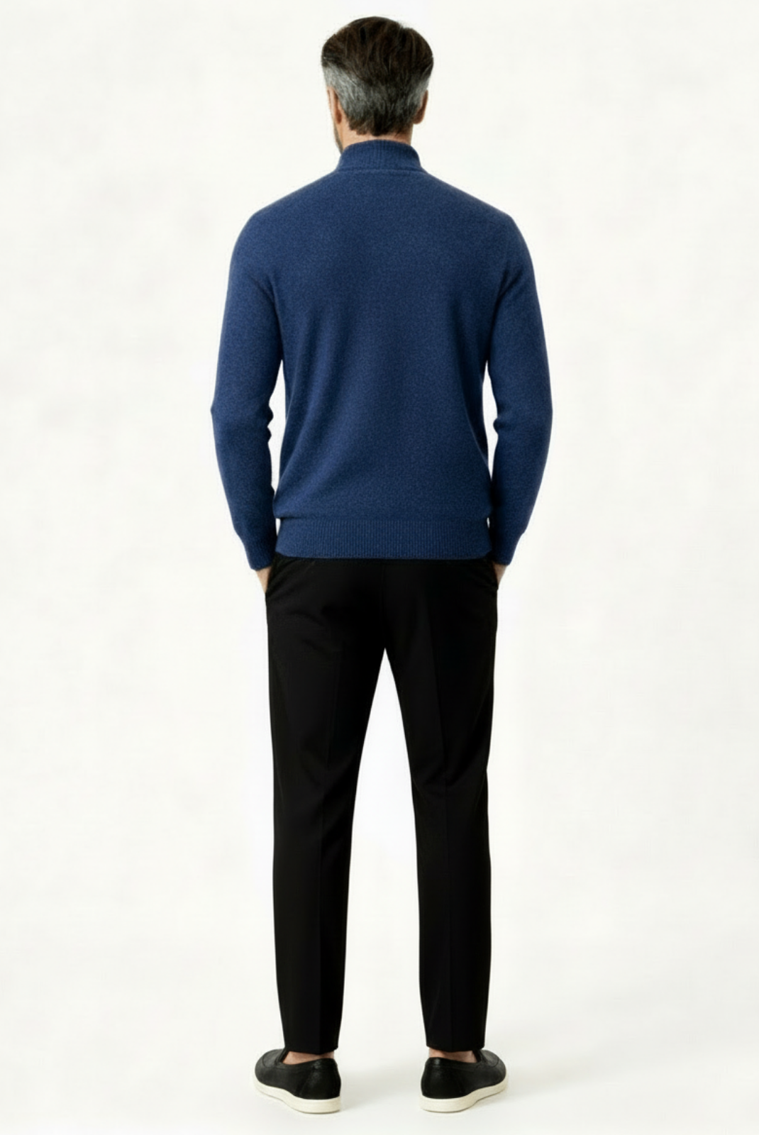 Navy Blue Inside-Out Cashmere Cardigan