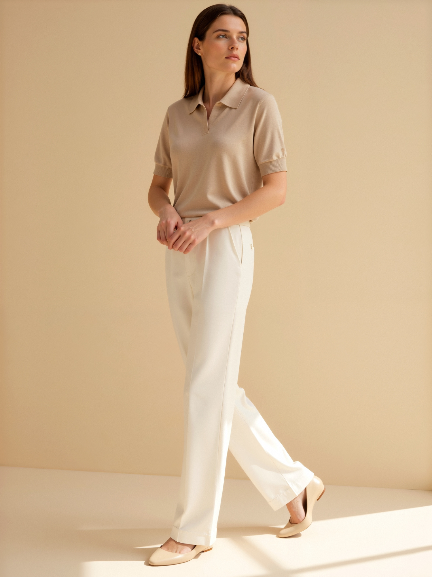 Quiet Luxury Silk and Cashmere Superfine Polo T-shirt