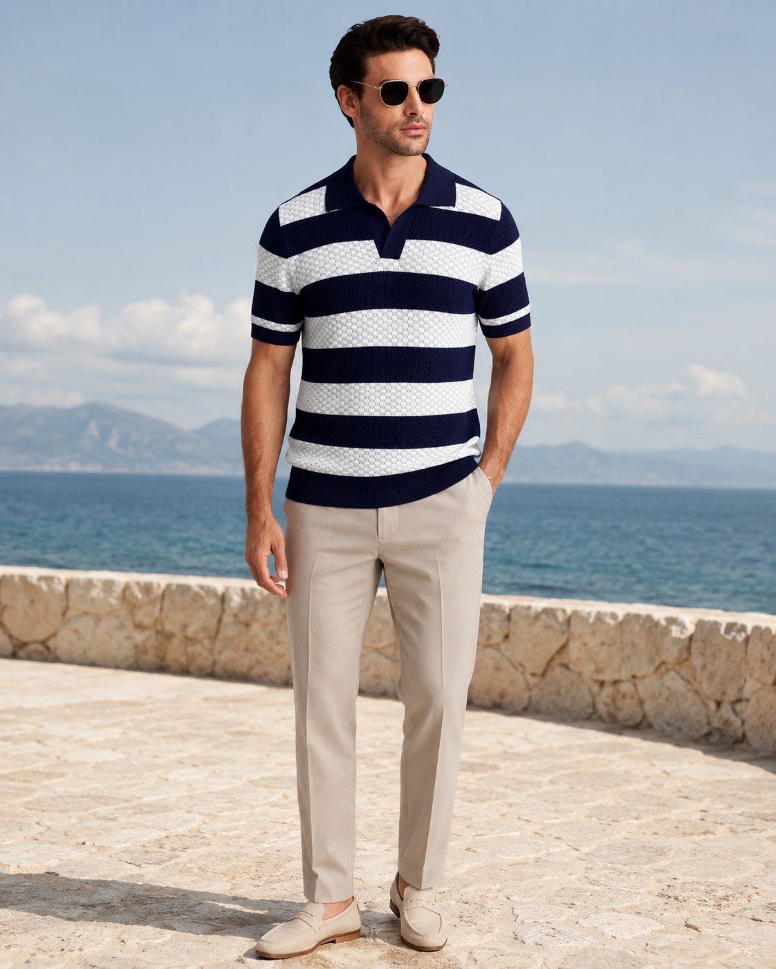 Navy Mistral Knit Polo