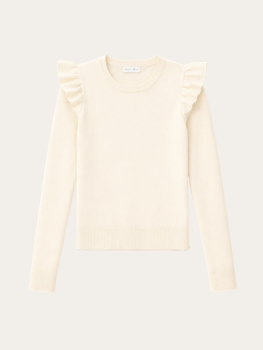 Smart Luxury Old Money Ruffle Sleeve Sweater