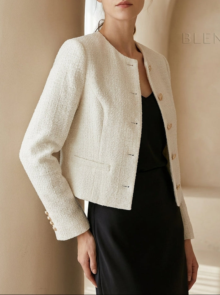 Old Money Elegant Tweed Chic Jacket