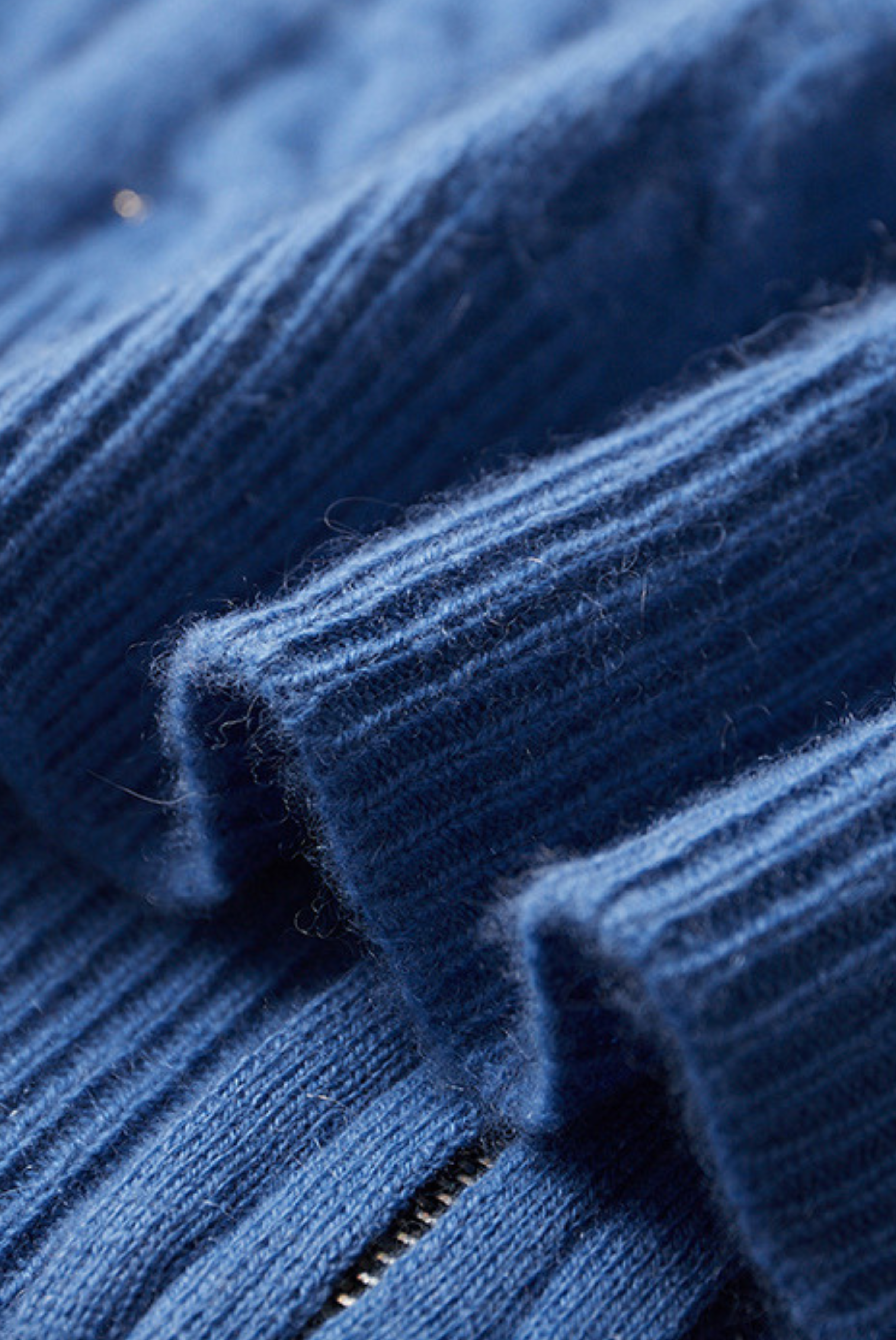 Blue Cashmere Zip Jacket