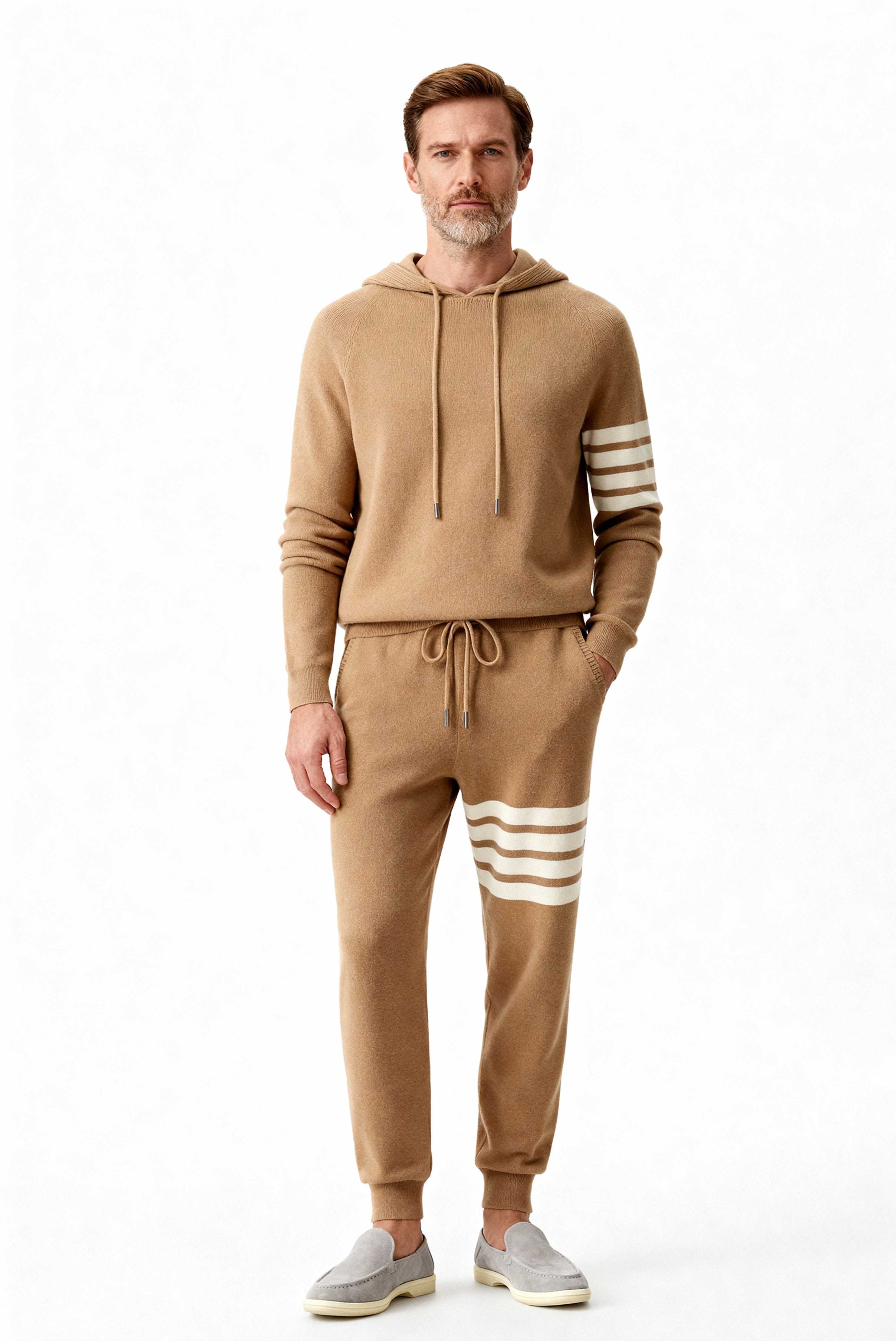 Tan Donati Wool Jogger Set