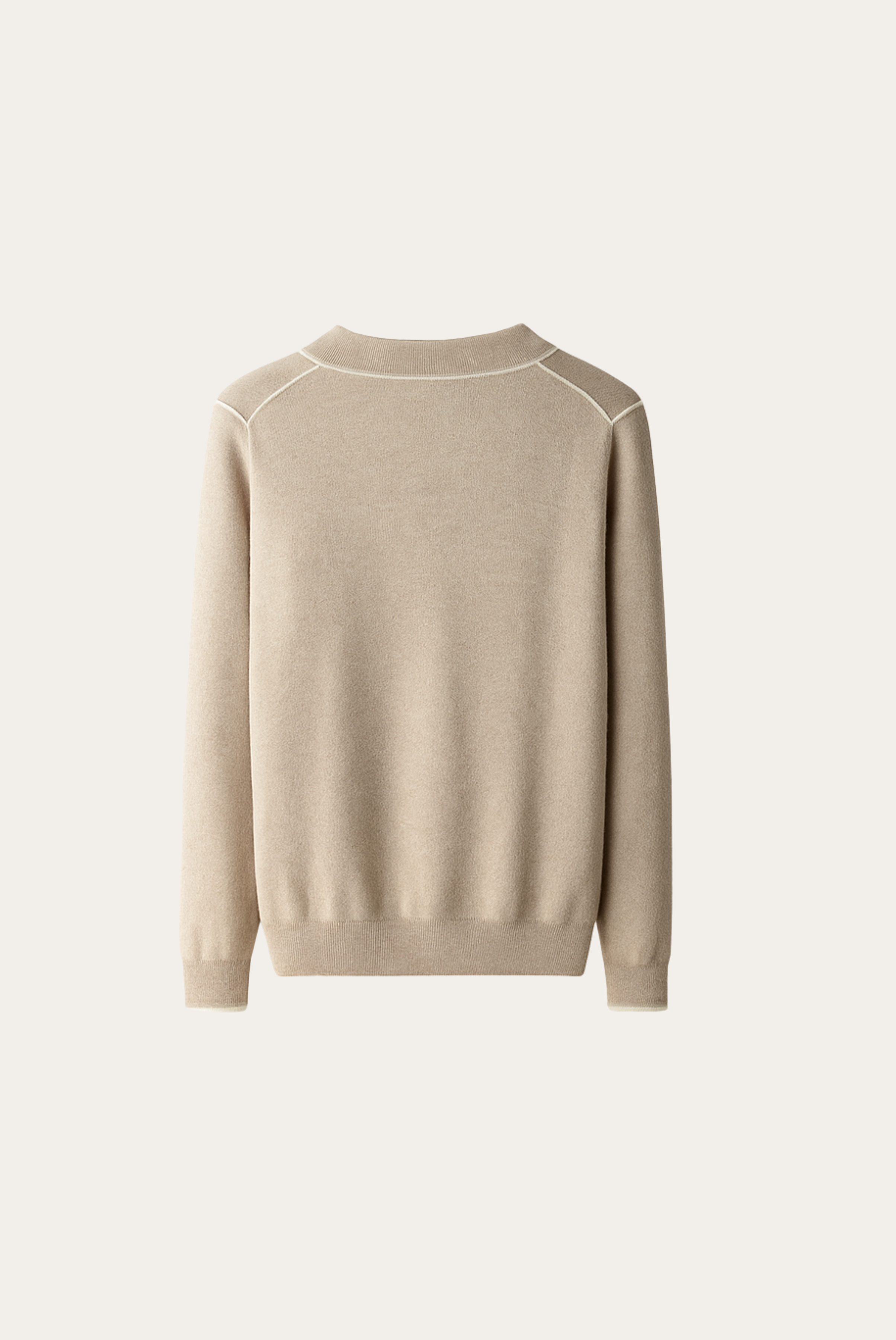 Camel Cashmere Long Sleeve Polo