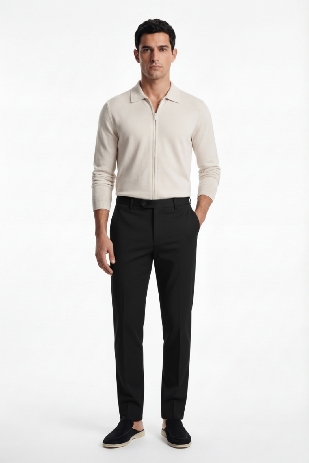Black Elastic Pantalon