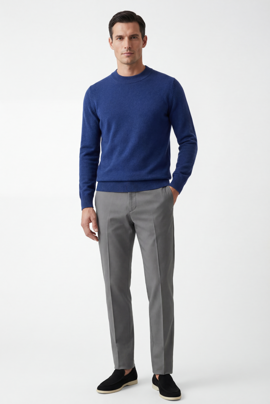 Blue Cashmere Crewneck