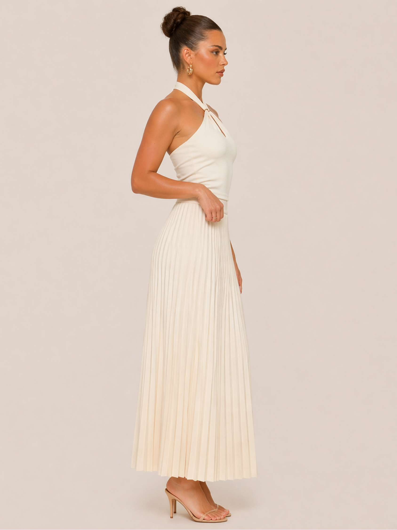 Moreno Ivory Ring Halter Top