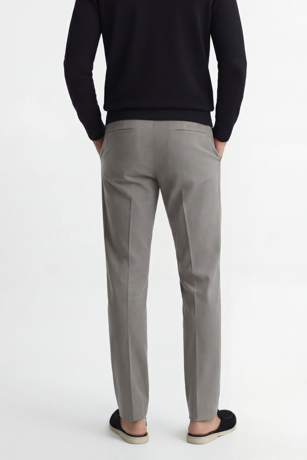 Grey Elastic Pantalon