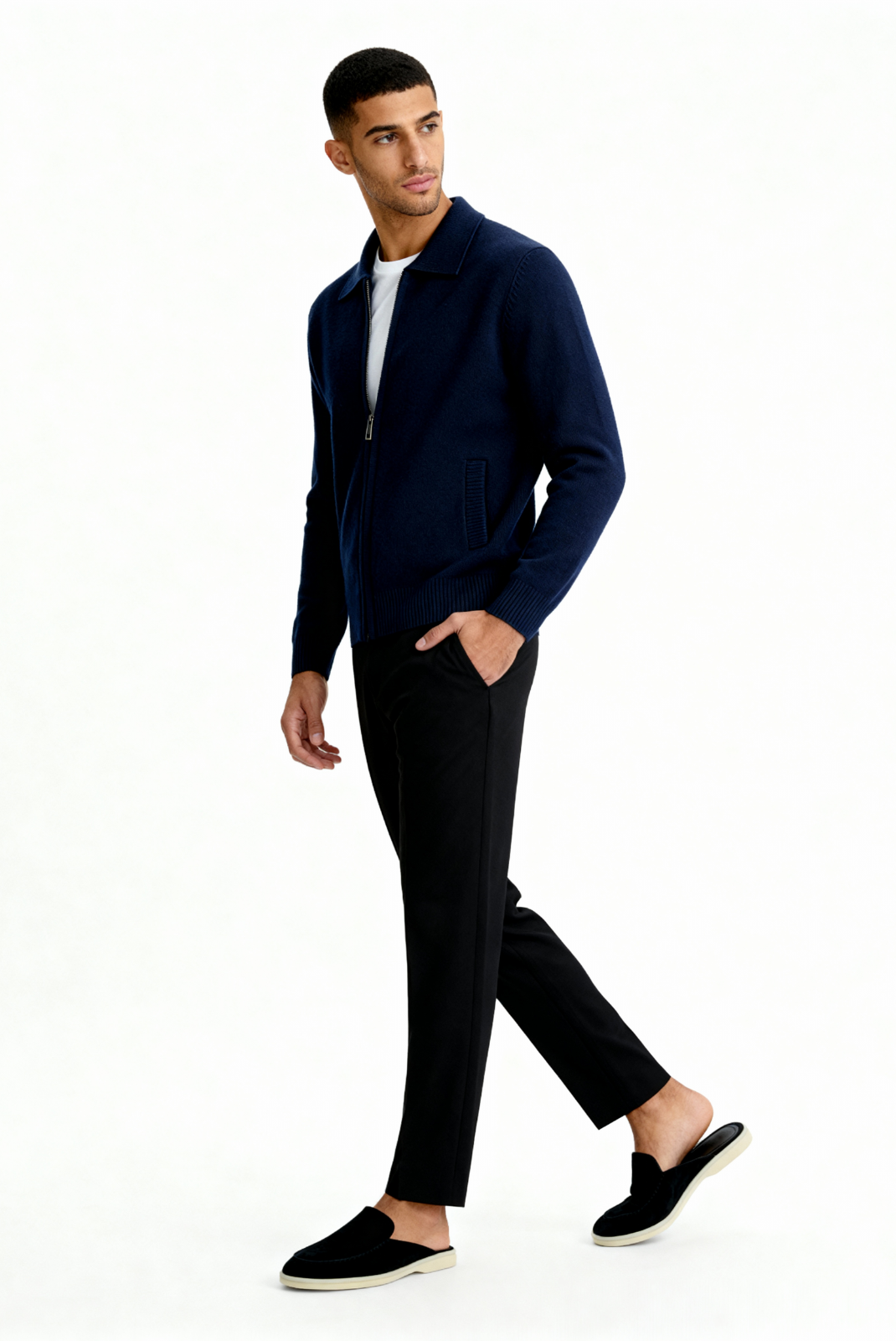Navy Blue Polo Cardigan