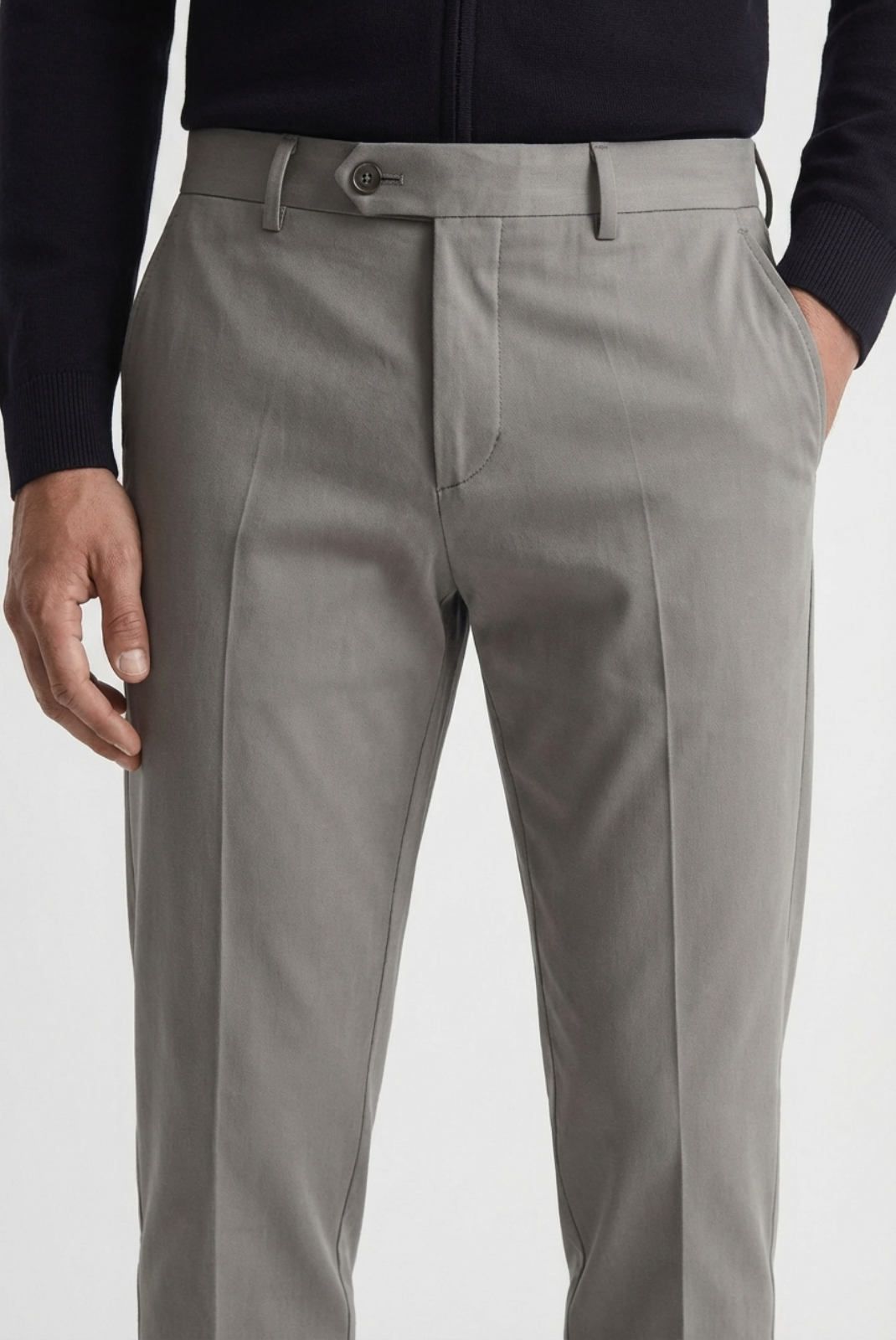 Grey Elastic Pantalon