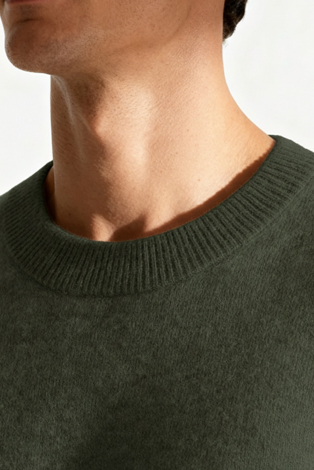 Army Green Cashmere Crewneck