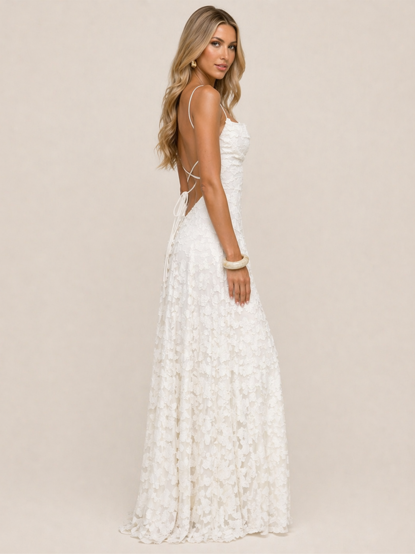 Moreno Blanche Lace Gown