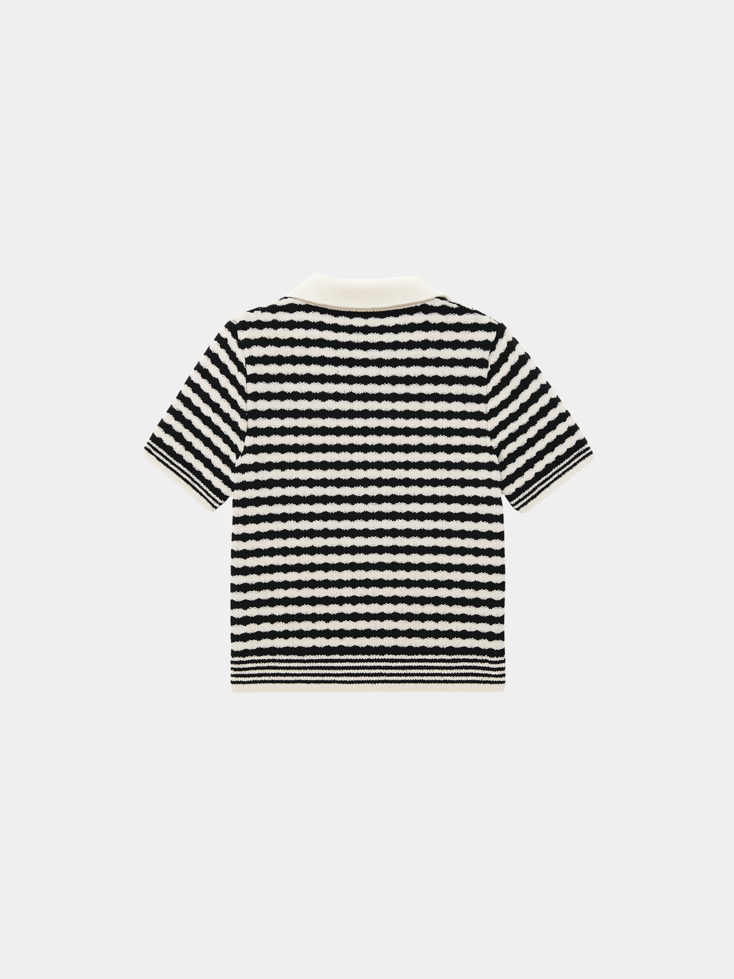 Moreno Soft Textured Striped 100% Cotton Polo T-Shirt