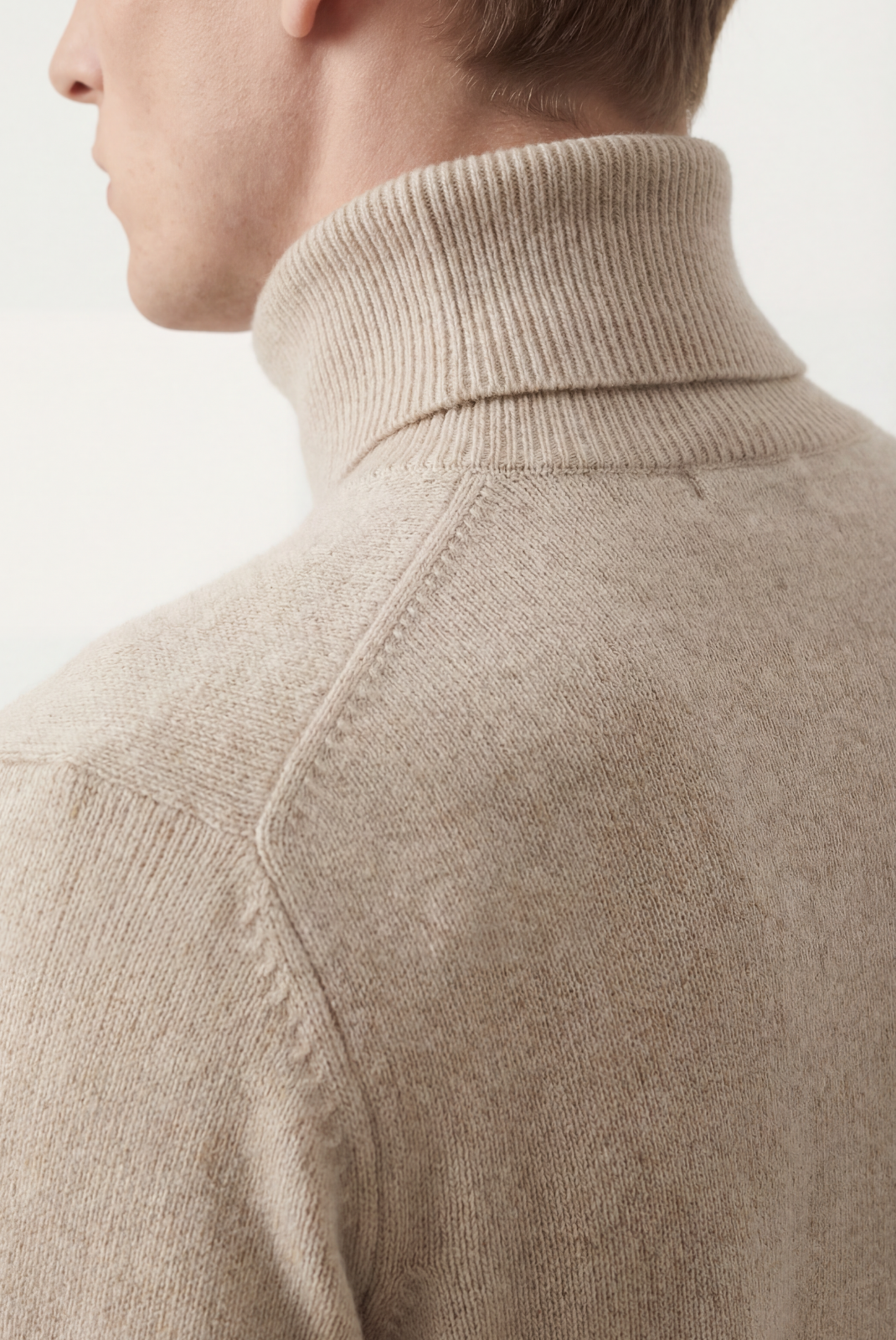 Beige Cashmere Turtleneck
