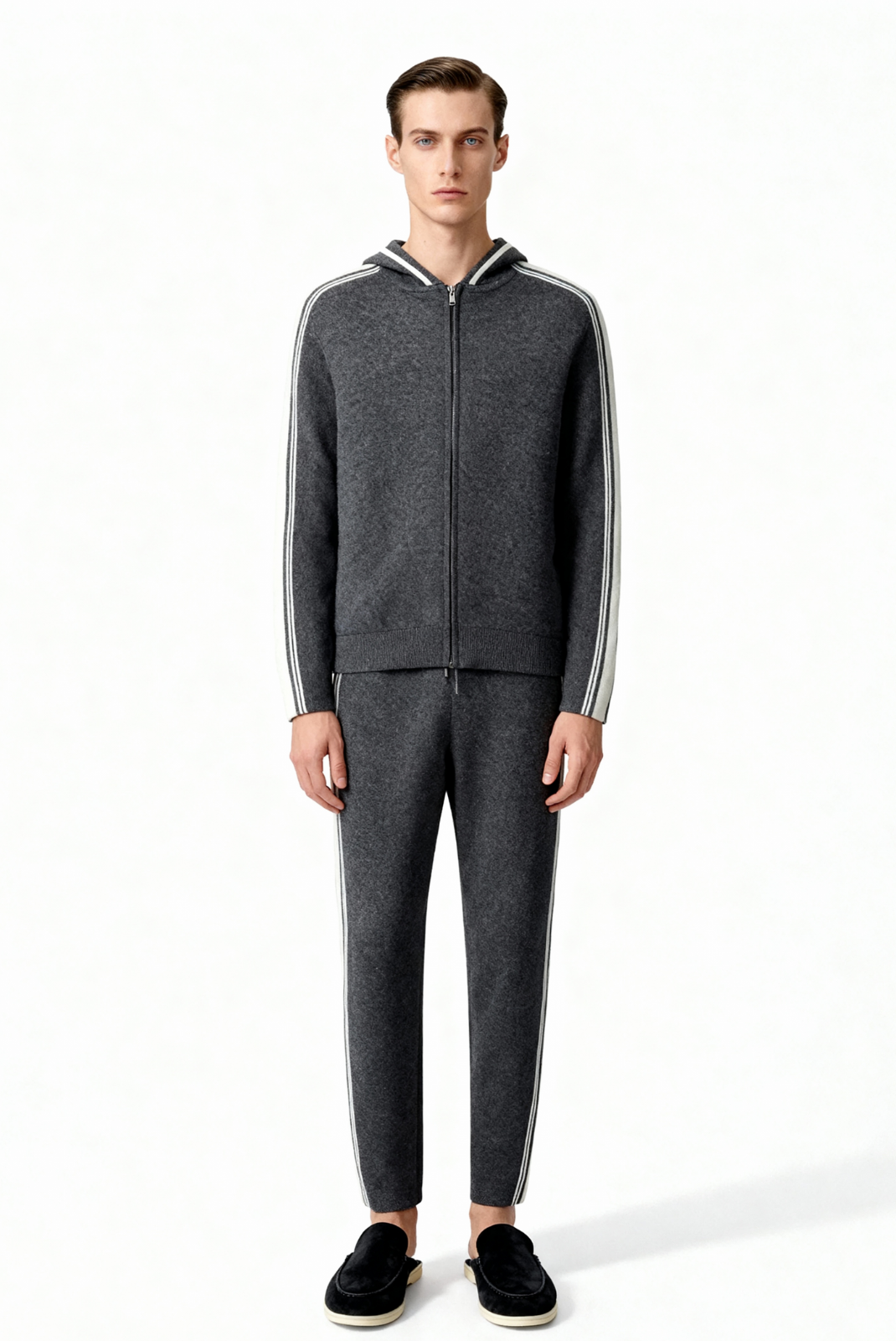 Dark Grey Merino Wool Tracksuit