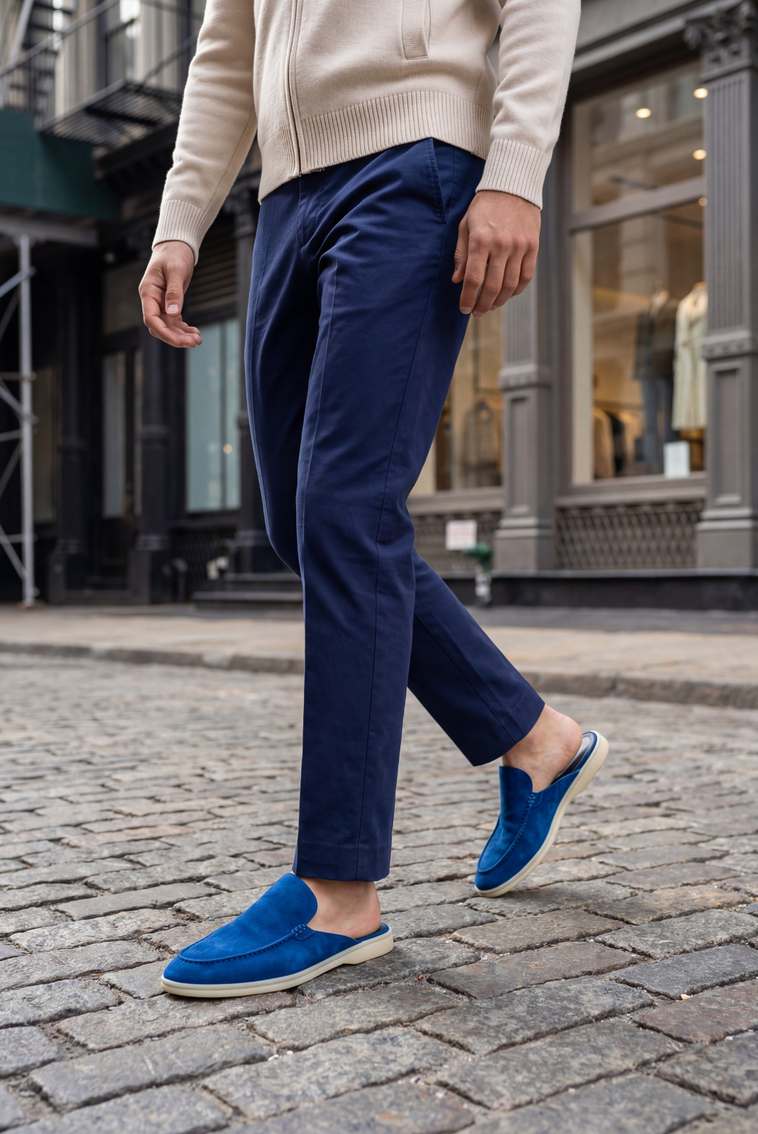 Marine Blue Moreno Mule