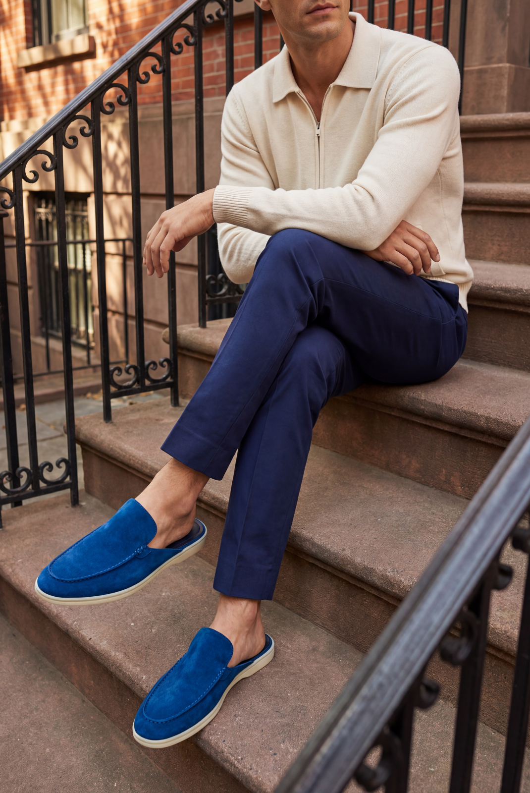 Marine Blue Moreno Mule