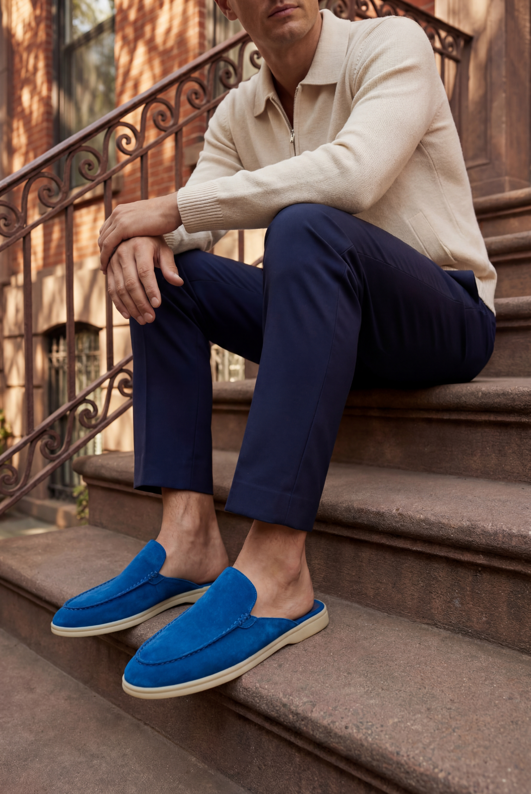 Marine Blue Moreno Mule