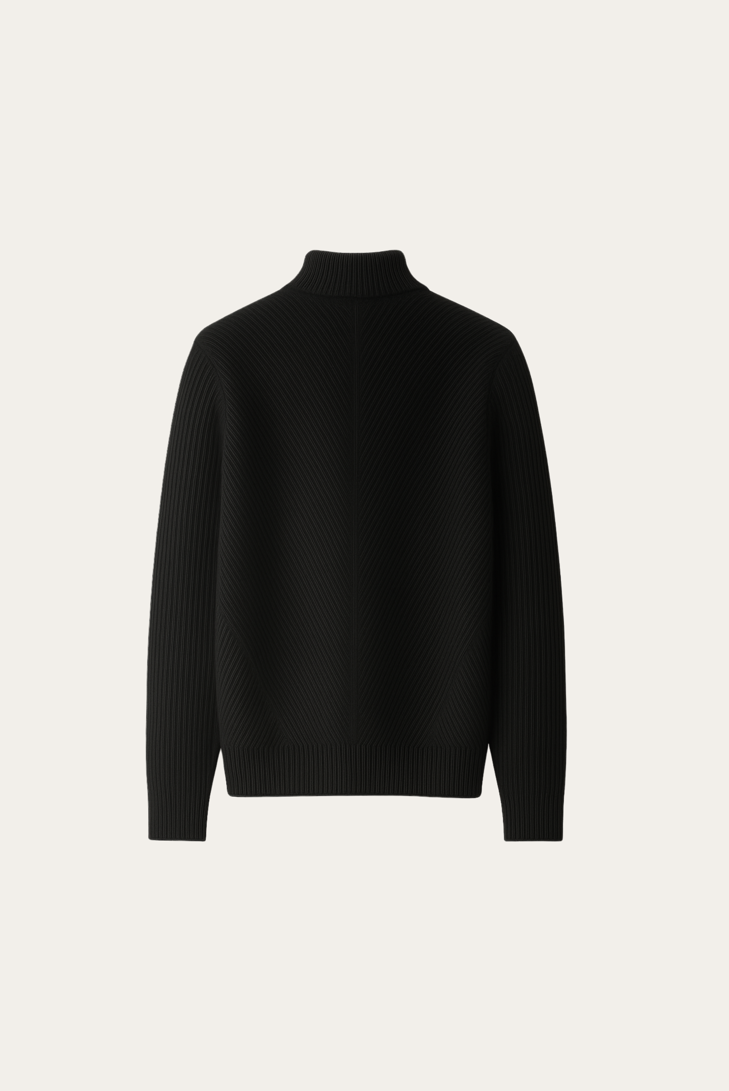 Black Ribbed Cashmere Sweater