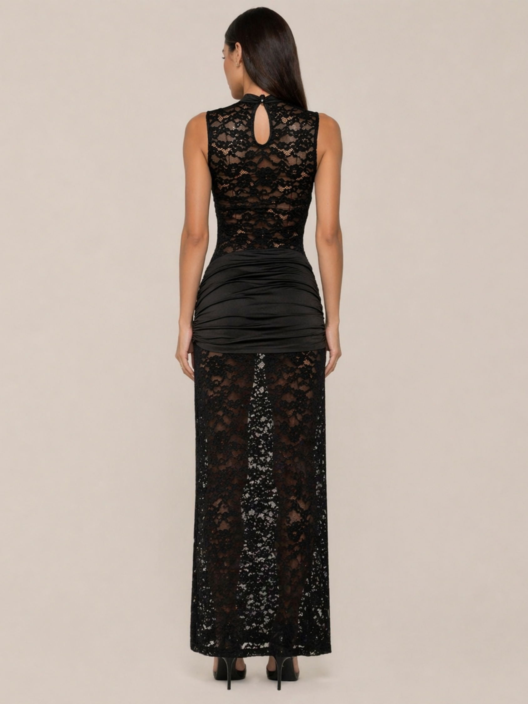 Moreno Noir Lace Gown