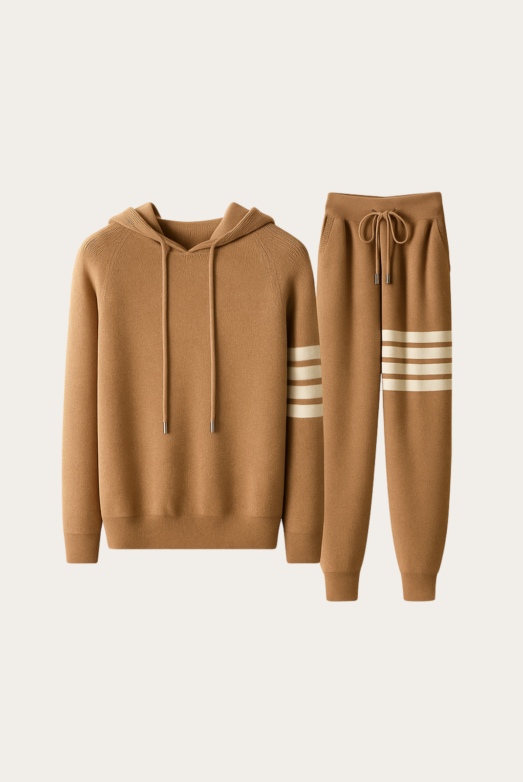 Tan Donati Wool Jogger Set