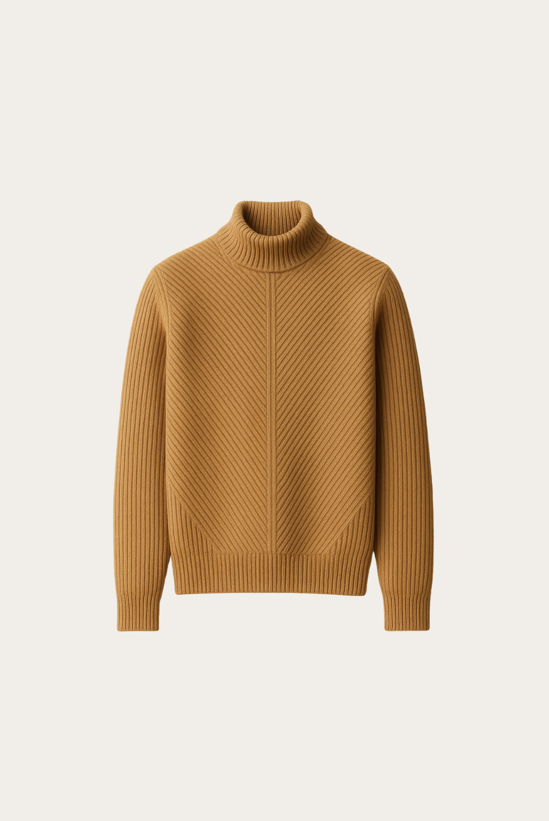 Camel Ribbed Cashmere Sweater