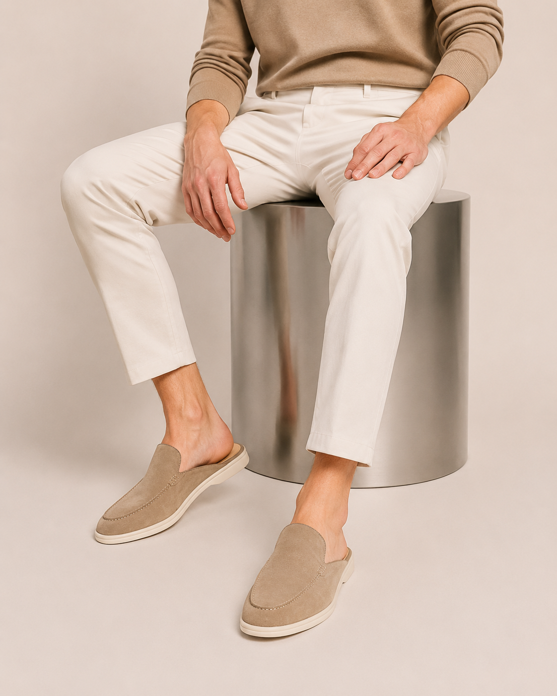 Bordeaux Moreno Mule Beige