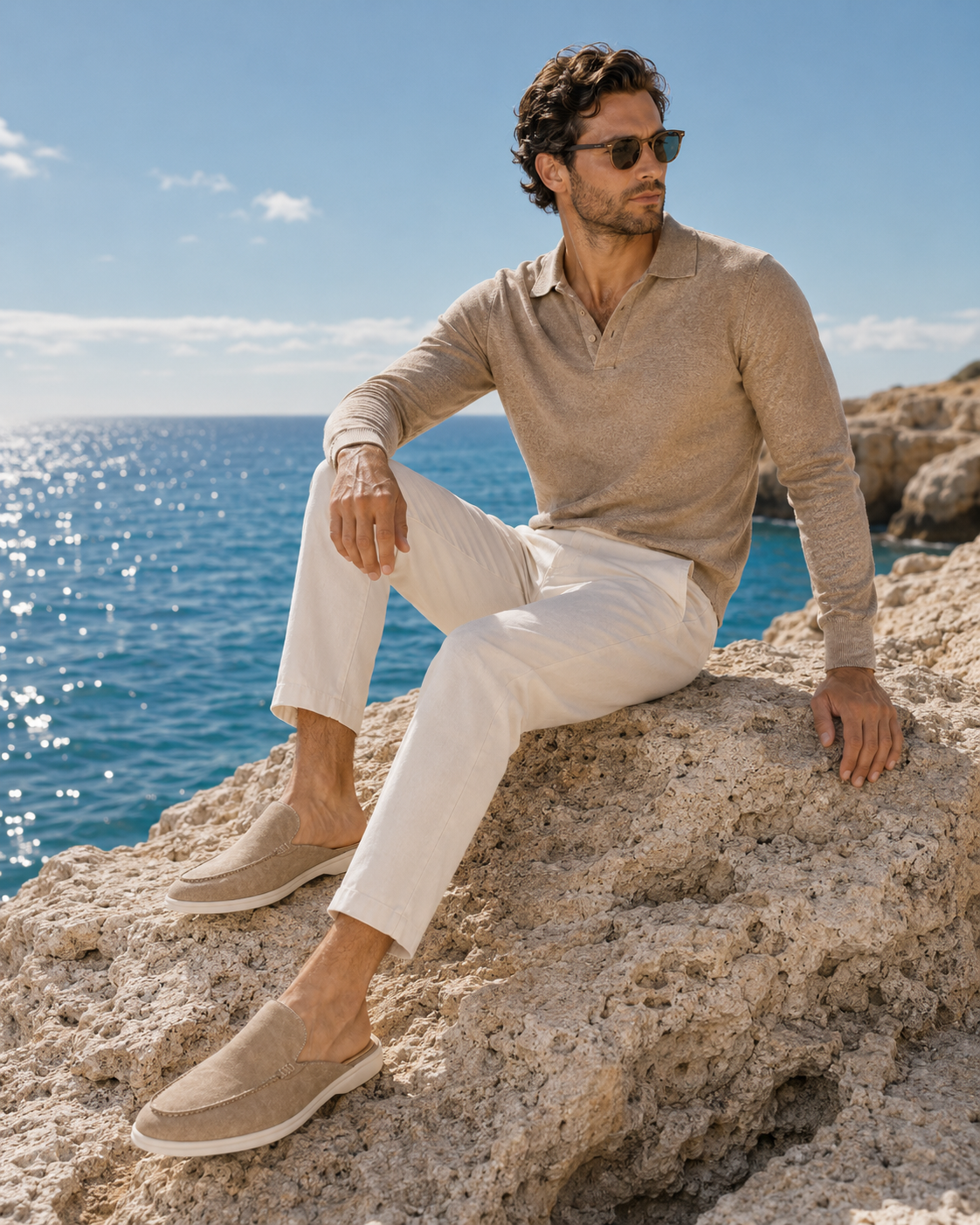 Bordeaux Moreno Mule Beige