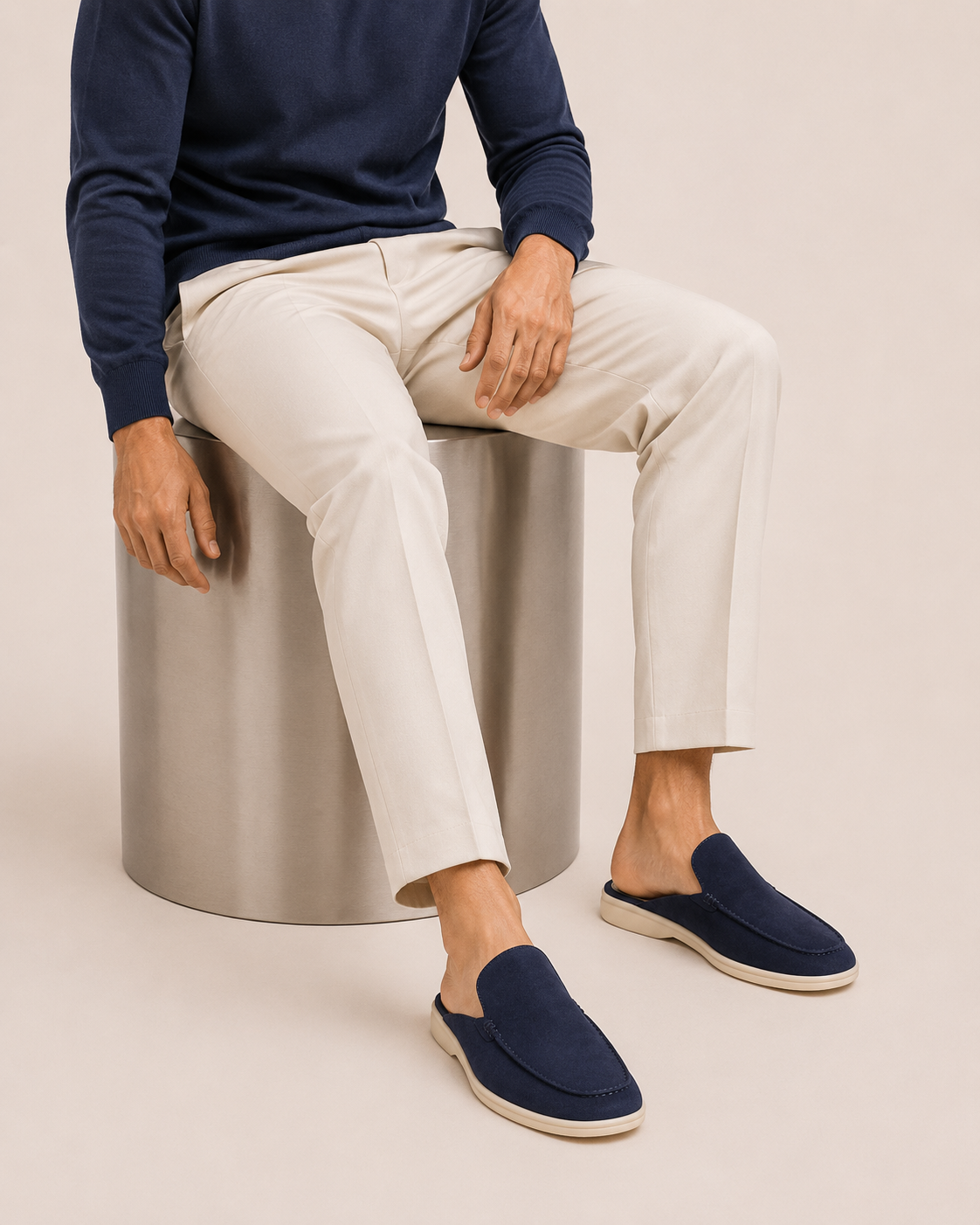 Bordeaux Moreno Mule Dark Blue