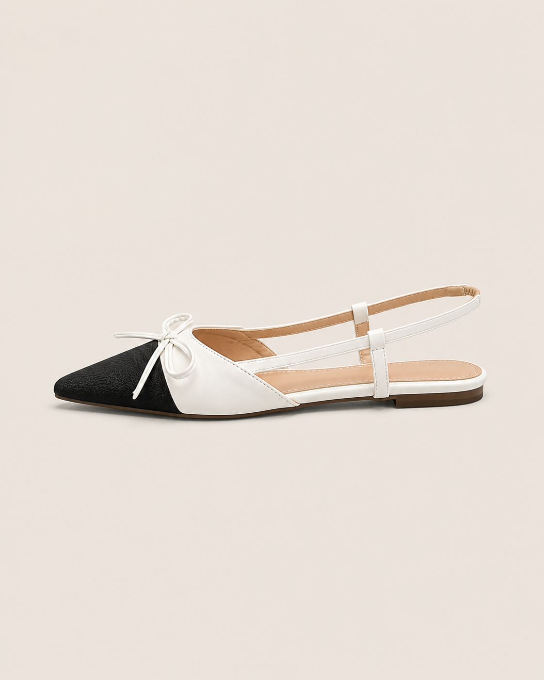 Moreno Noir Blanche Slingback Flat