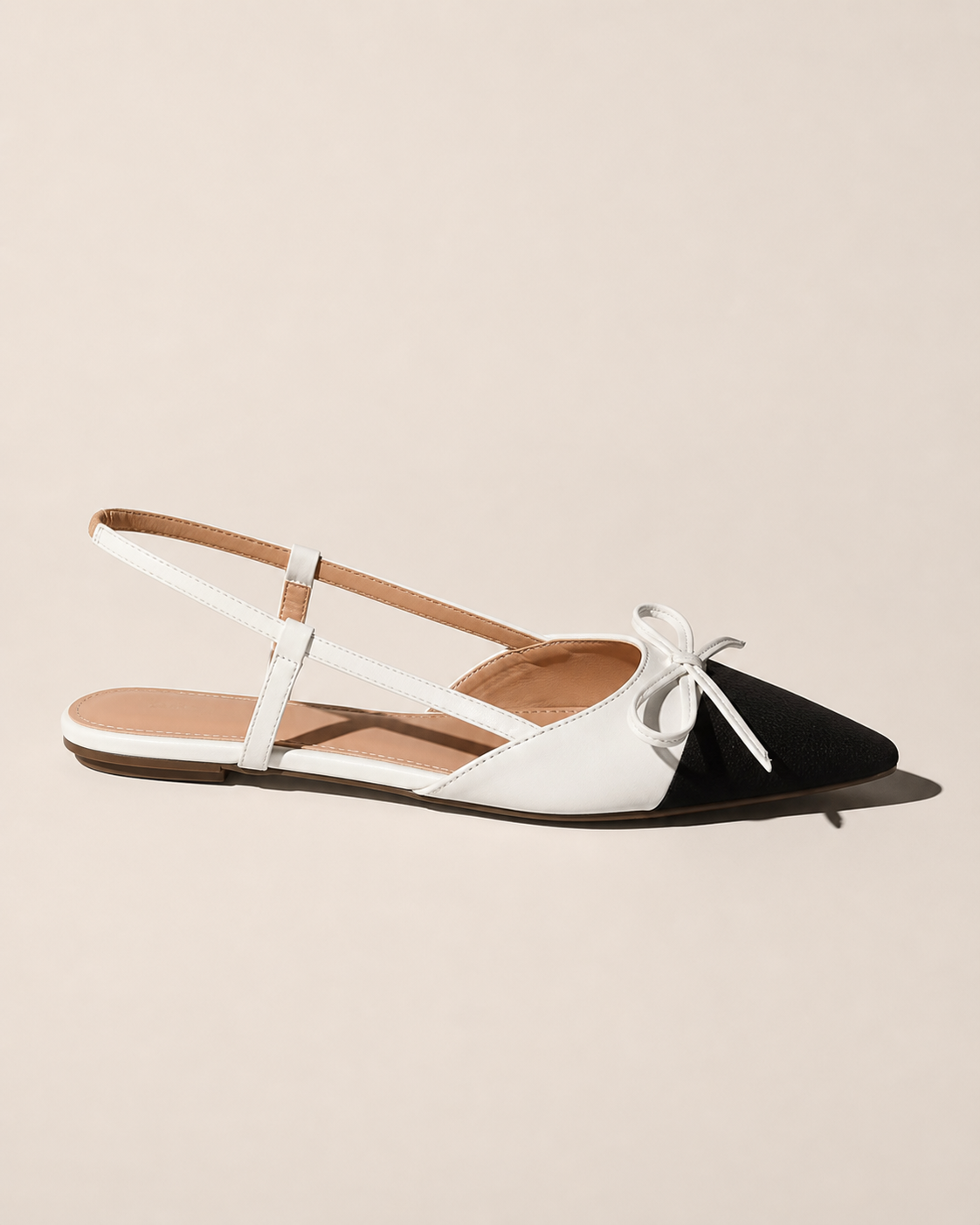 Moreno Noir Blanche Slingback Flat