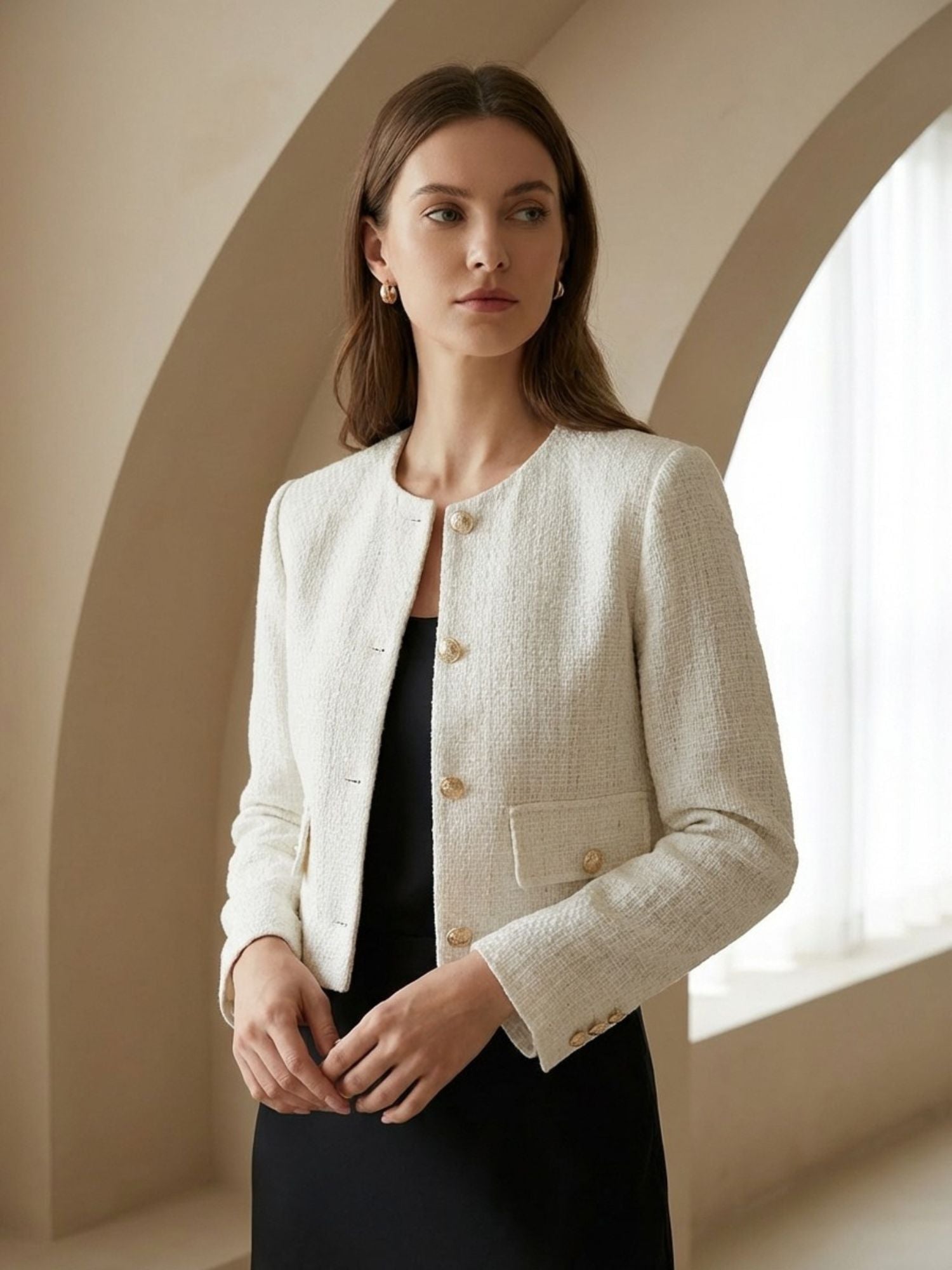Old Money Elegant Tweed Chic Jacket