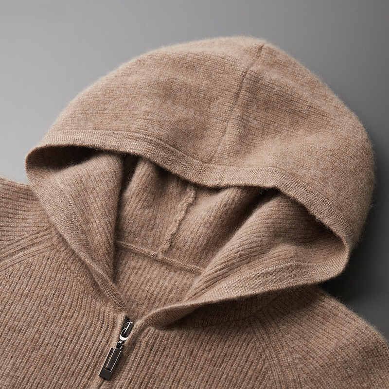Camel Donati Wool Zip Jacket