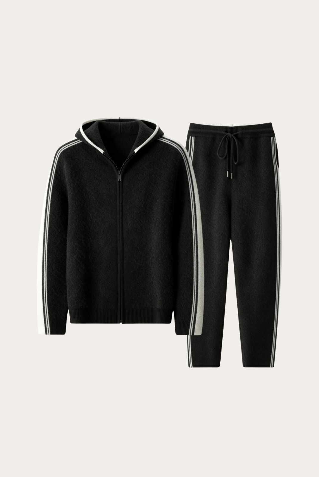Black Merino Wool Tracksuit