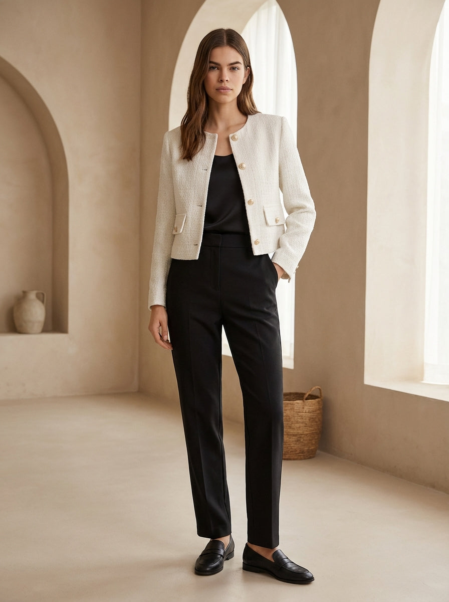 Old Money Elegant Tweed Chic Jacket
