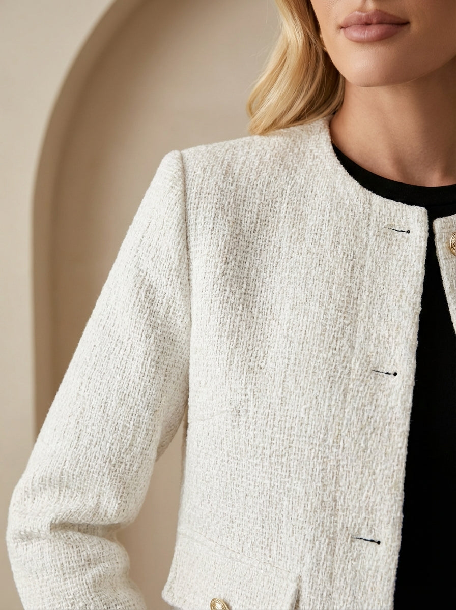 Old Money Elegant Tweed Chic Jacket